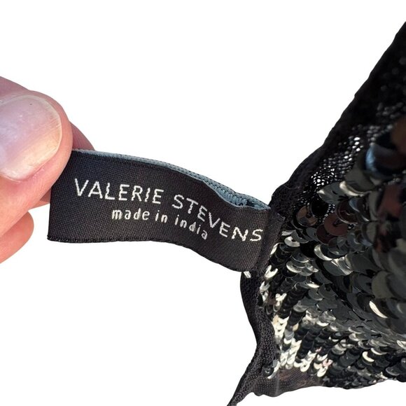 Valerie Stevens Womens Black Glam Party Sequin Mesh Scarf Wrap Belt Tie New OS - Picture 3 of 6